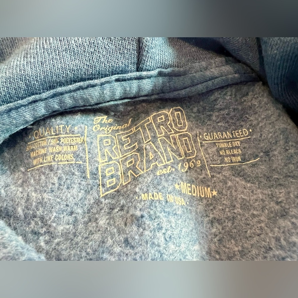 The Original Retro Brand Pebble Beach Two Tone Blue Hoodie Sweatshirt Cali - Picture 13 of 14